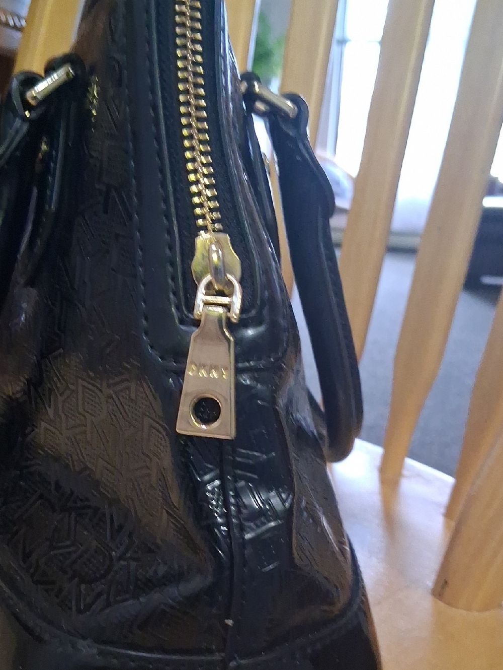 DKNY New York Black Patent Satchel Handbag - Picture 2 of 11